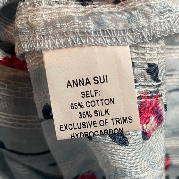 NWT 2pc SET🌹 SS20 Long Stem Roses Silk Tunic Blouse Matching Shorts -Cornflower - Picture 10 of 15